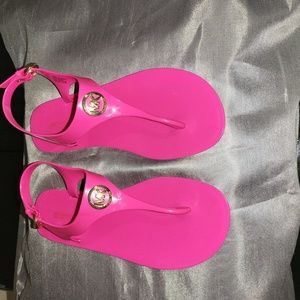 Michael Kors  jelly hot pink thong sandal